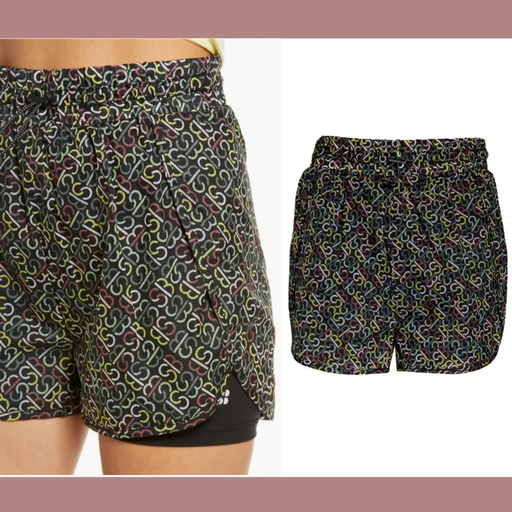 NWT‎ $98 SWEATY BETTY [ Small 6 ] Slip Stream Running Shorts In Black SB #5686